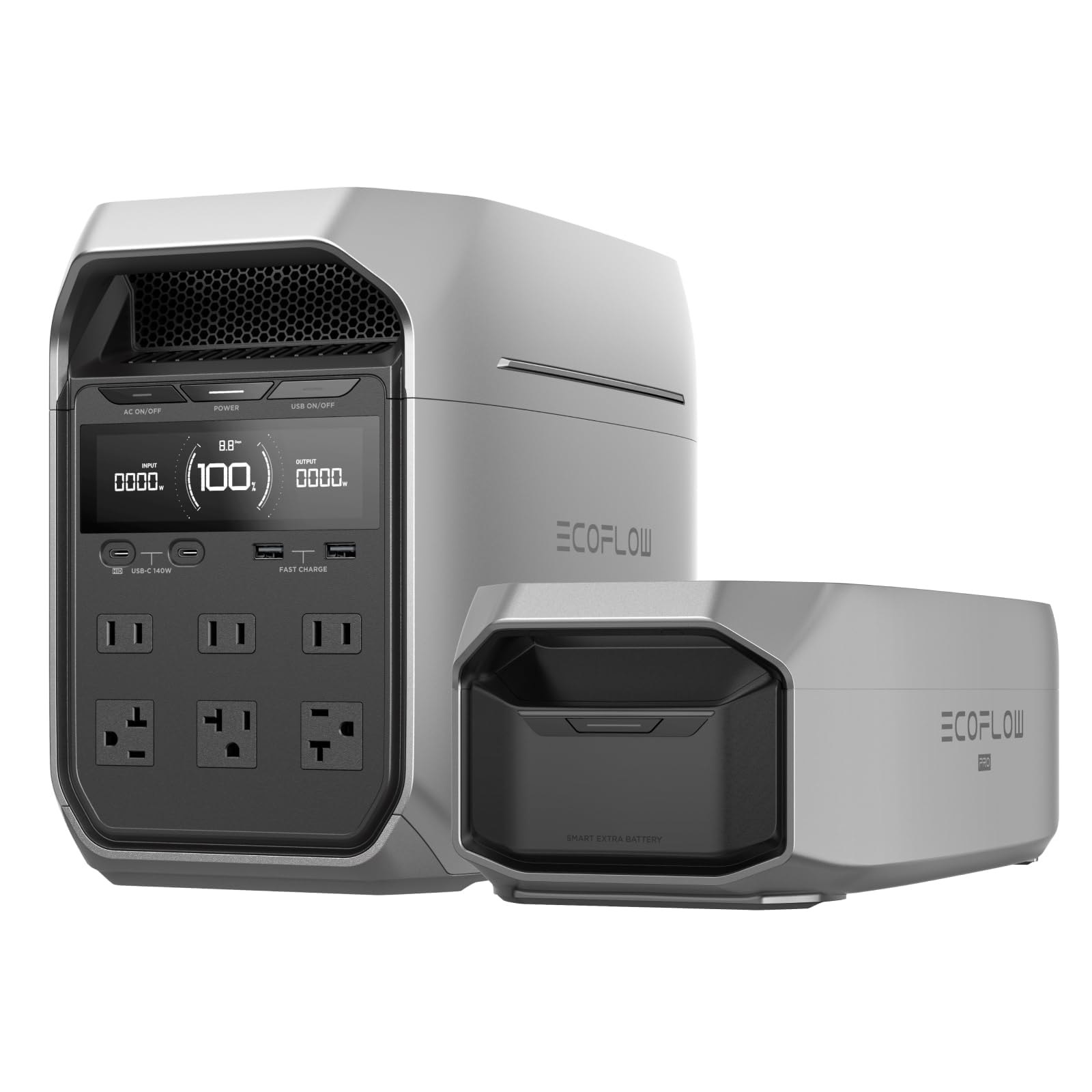 EF ECOFLOW Solar Generator DELTA 3 Classic with 220W Solar Panel, 1024Wh LiFePO4 Battery Portable Power Station, 1800W AC/100W USB-C Output (3600W Surge), 1 Hr Fast Charge for Home, Camping, RV